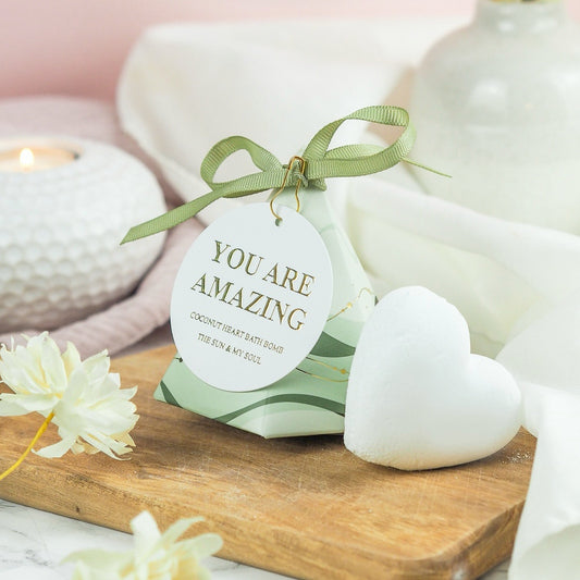 You Are Amazing Coconut Heart Shaped Bath Bomb