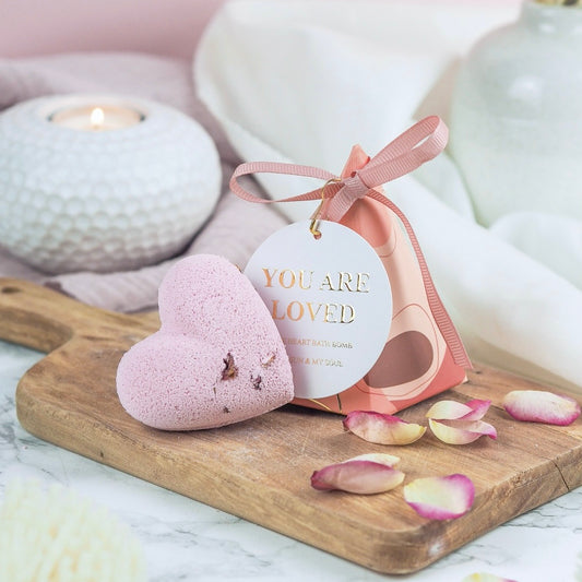 You Are Loved Rose Heart Shaped Bath Bomb