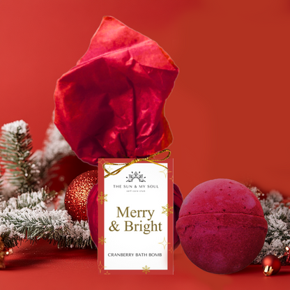 Merry & Bright Christmas Bath Bomb - Cranberry Scent